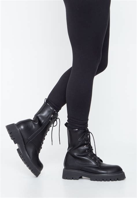 Koi Footwear Anchor Military Lace Up Black Girl Shoes Impericon En