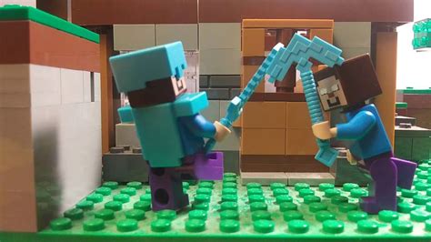 Lego Minecraft Steve Vs Herobrine Youtube
