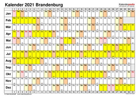 Choose your sunday or monday start calendar and. Kalender 2021 Brandenburg: Ferien, Feiertage, PDF-Vorlagen