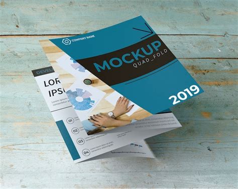 Free Psd Quadfold Brochure Mockup