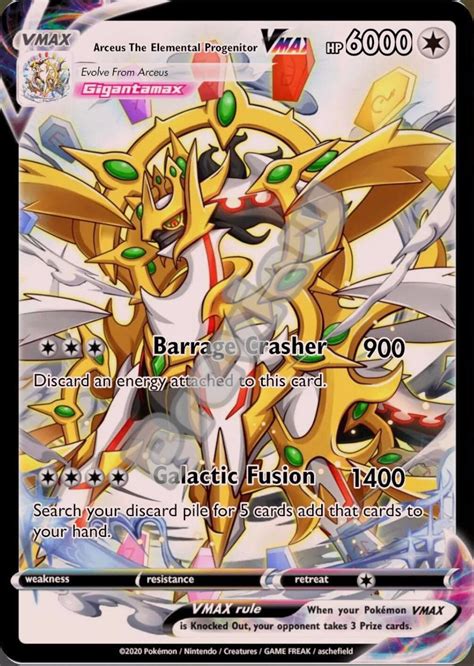 Arceus The Elemental Progenitor Vmax Pokemon Card Etsy