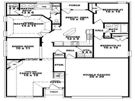 My family is remodeling a newly purchased house. 3 Bedroom 2 Bath House Floor Plan 3D 3 Bedroom 2 Bath ...