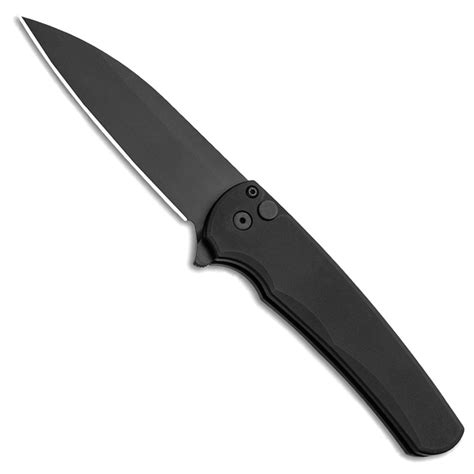 Pro Tech Malibu Button Lock Flipper Wharncliffe Black Handle Dlc Blade