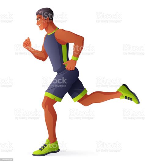 Vetores De Running Man Do Atleta Ilustração Em Vetor Isoladas E Mais