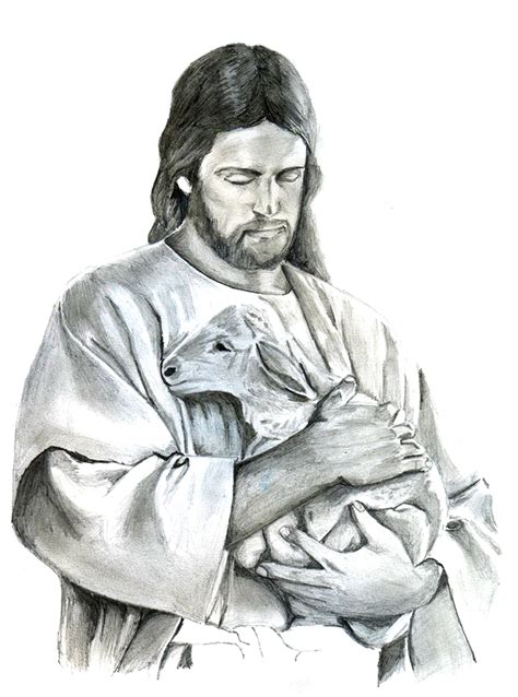 Jesus And Lamb Drawing At Explore Collection Of