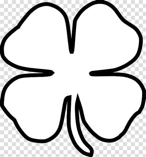 Four Leaf Clover Black And White Shamrock Outline Transparent