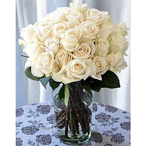 25 Long Stem White Roses Usa T 25 Long Stem White Roses Fnp