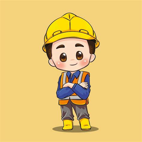 Premium Vector Handsome Young Male Engineer Cartoon Illustration In