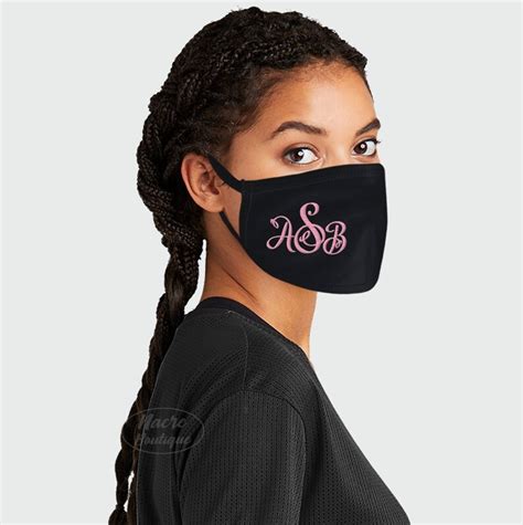 Custom Embroidered Face Mask Monogram Face Mask Custom Face Etsy