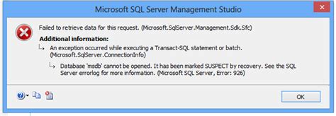 Sql Server Database Msdb Cannot Be Opened It Has Been Marked