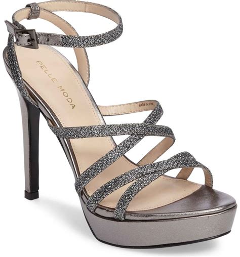 Main Image Pelle Moda Metallic Platform Ankle Strap Sandal Women