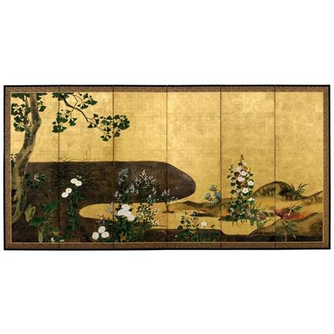 Japanese Rimpa School Late Edo Period 1615 1867 Chrysanthemum And