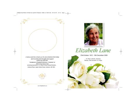 Downloadable Funeral Templates