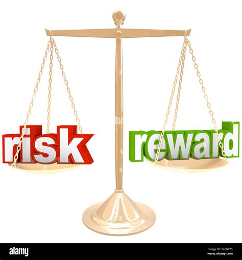 Risk Vs Reward Words On Scale Weigh Positives And Negatives Stock Photo
