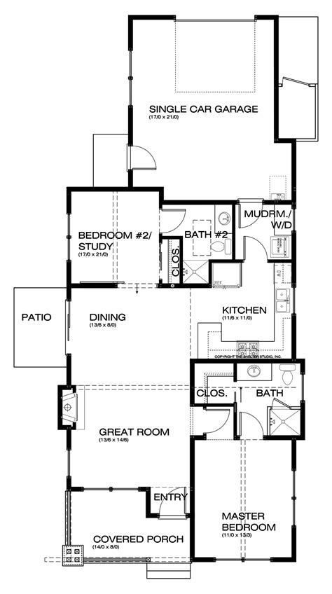 Craftsman Style House Plan 2 Beds 2 Baths 999 Sqft Plan 895 54