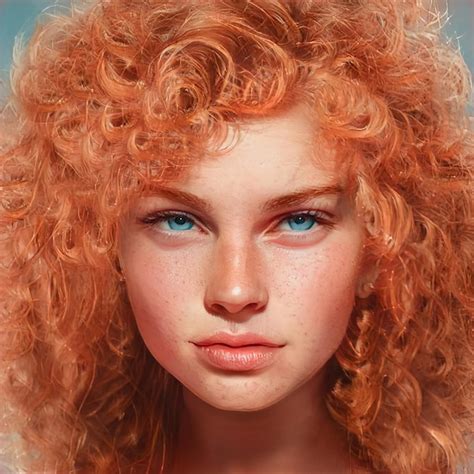 Premium Photo Red Haired Beauty Woman Portrait Close Up Bright Red