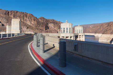 Highway And Pedestrian Walkway On Hoover Dam Stock Photo Image Of