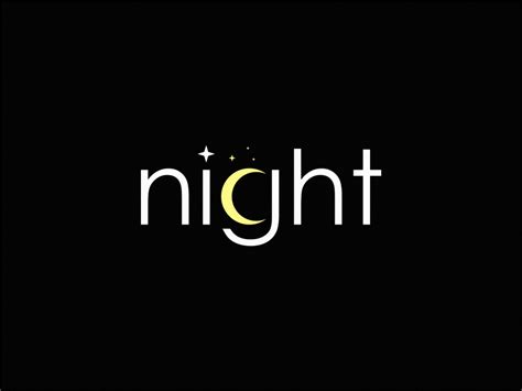 🌙 Night Text Logo Design Graphic Design Logo Typographic Logo Design