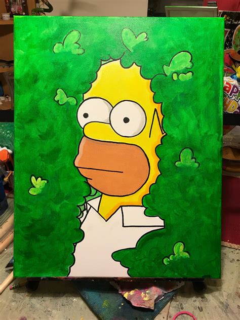 Homer Simpson Artwork Acrylic On Canvas 20x16 Etsy