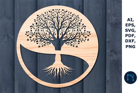 Laser Cut Tree Of Life Round Decor SVG Graphic By NGISED Creative Fabrica