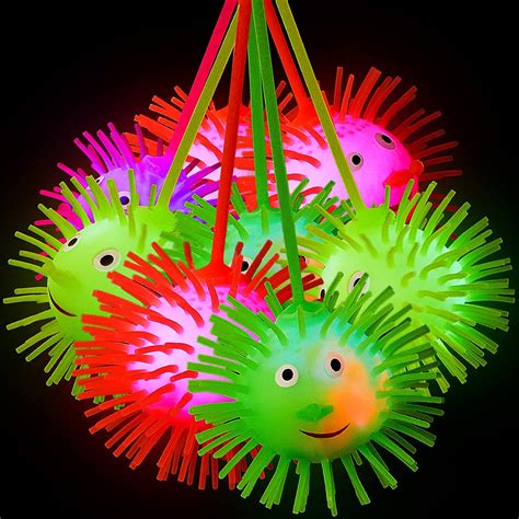 Buy 24 Pcs Led Puffer Balls Squishy Stress Relief Glowing Balls Light Up Balls Multi Color