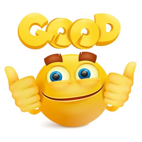 Personnage De Dessin Animé Emoji Sourire Jaune Vecteur Premium