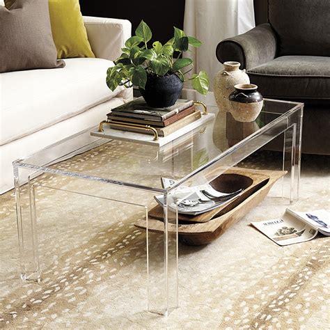 Matilda silver leaf glass coffee table item: Felicity Acrylic Coffee Table | Ballard Designs