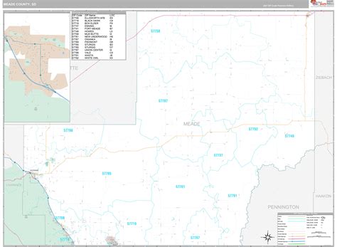 Meade County Sd Wall Map Premium Style By Marketmaps