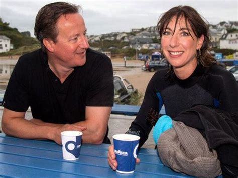 David Cameron And Samantha Went Bodyboarding In Sea