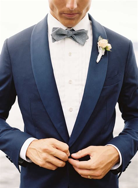 navy blue wedding suit with bow tie carrol treadwell