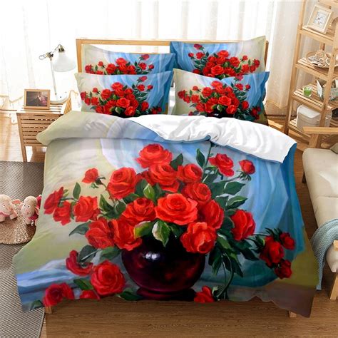 Fashion Flower Bedding Set Luxury Floral Duvet Cover With Pillowcase Soft Comforter Bedding Sets