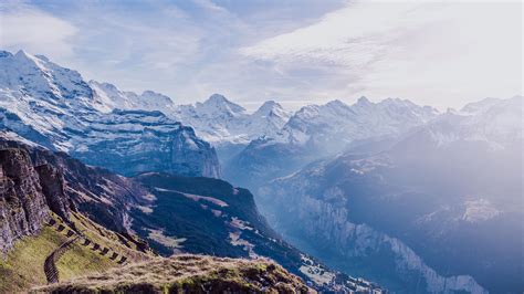 Wallpaper Id 14212 Mountains Peaks Aerial View Sky Snow