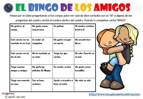 Bingo De Los Amigos 23 Imagenes Educativas