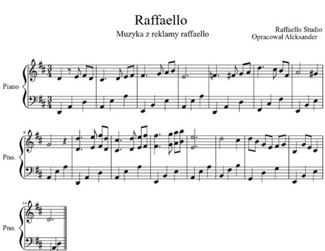 Рафаэлло - ноты для фортепиано мелодии из рекламы (упрощенная версия)