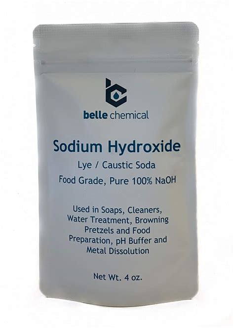 Buy Sodium Hydroxide Pure Food Grade Caustic Soda Lye 4 Ounce