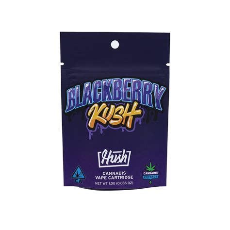 Hush Blackberry Kush Flavored Distillate Vape Cartridge 1g Leafly