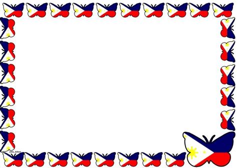 Philippine Flag Themed Lined Paper And Pageborders Philippine Flag