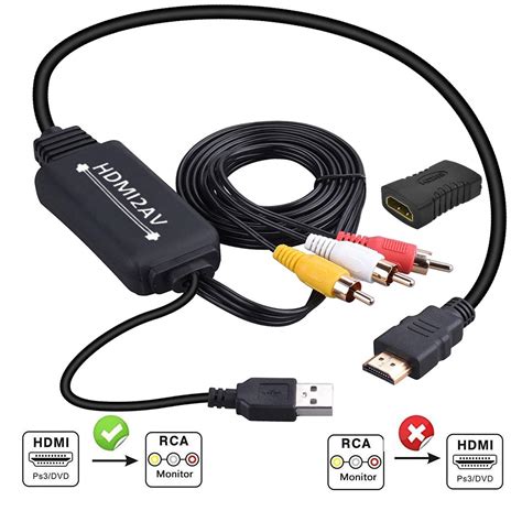 Rca to hdmi converter av2hdmi converter av to hdmi box av to hdmi supporting full hd 1080p with usb cable. BEST HDMI To RCA Converter Cable 1080P AV Adapter Supports ...