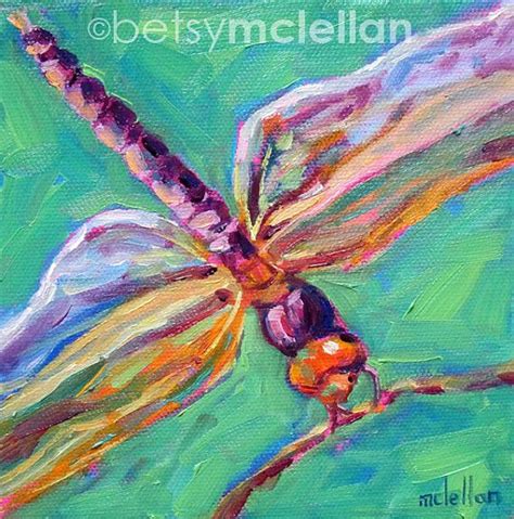 A Painting Of A Dragonfly On A Green Background