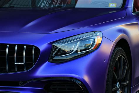 Mercedes Amg S63 Satin Metallic Purple Vinyl Car Wrap Vancouver