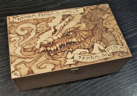 Pyrography Dragon Box By Bluemidna On Deviantart Dragon Box Wood