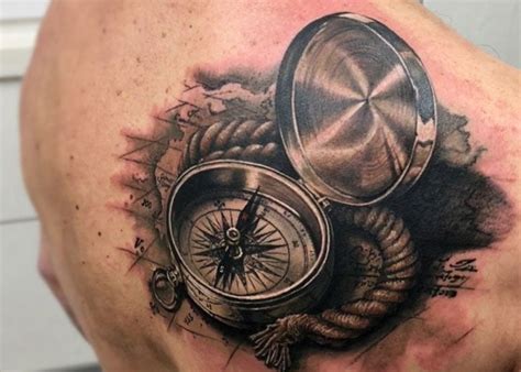 Https://techalive.net/tattoo/3d Compass Tattoo Design