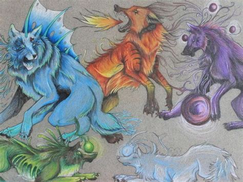 Take A Look At These Spectacular Elemental Wolves Anime Wolf Drawing