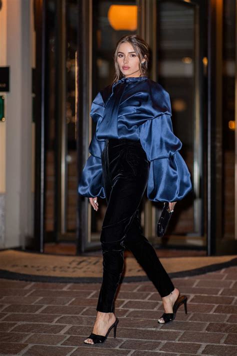 Olivia Culpo Looks Stuns In Blue And Black As She Steps Out During