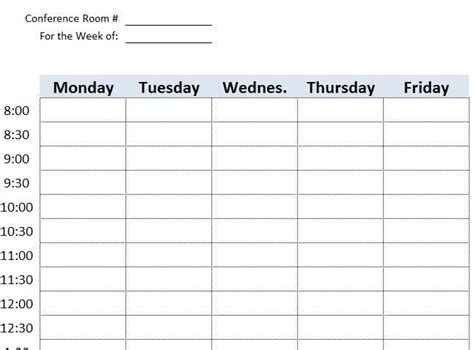 The references below are designed for this template. Calendar Template For Scheduling A Conference Room Image ...