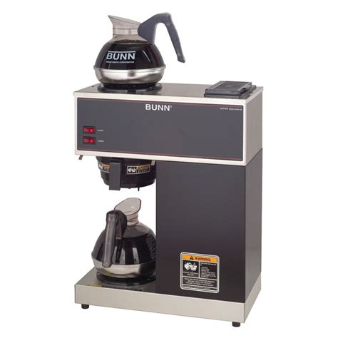 Bunn Vpr 12 Cup Pourover Dual Warmer Commercial Coffee Brewer In Black