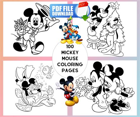 Mickey Mouse Coloring Book Mickey Mouse Printable Book - Etsy