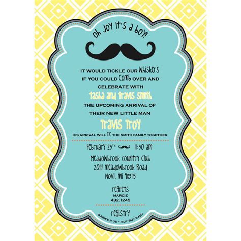baby shower printed baby shower invitations card