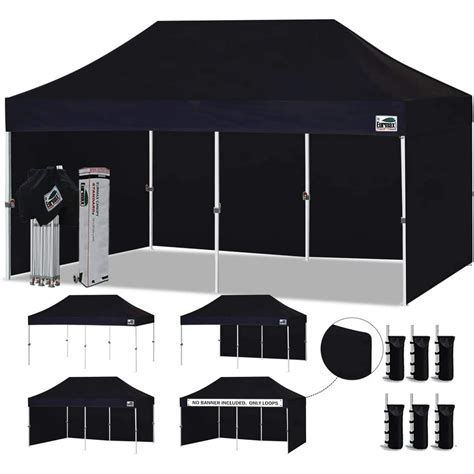 Eurmax 10x20 Ez Pop Up Canopy Tent Commercial Instant Canopies With 4