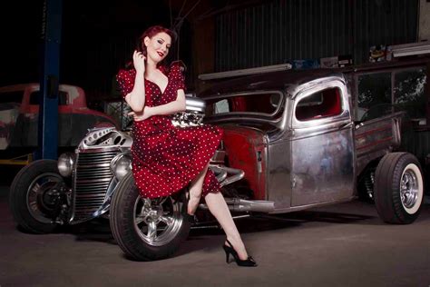 Women Car Polka Dots Women With Cars Old Car Wallpapers Hd